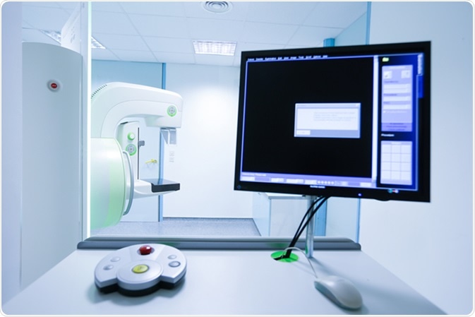 Mammography breast screening device in hospital. Image Credit: zlikovec / Shutterstock