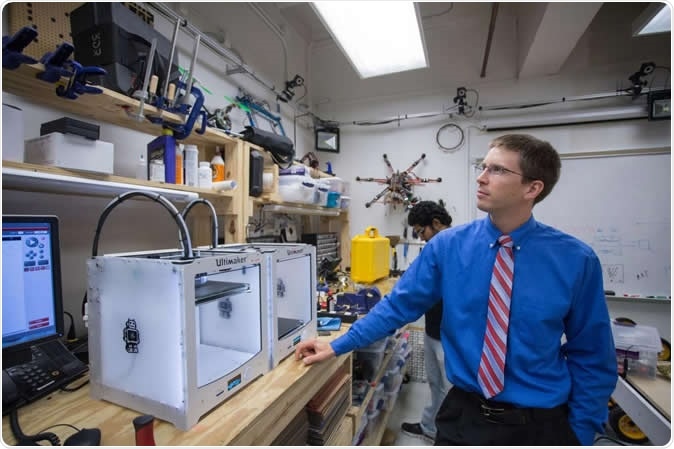 Aaron Becker, assistant professor of electrical and computer engineering at the University of Houston, is leading a project to use swarms of tiny robots to break up blood clots. Credit: University of Houston