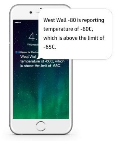 Automated alerts mitigate risk of critical loss of materials or specimens