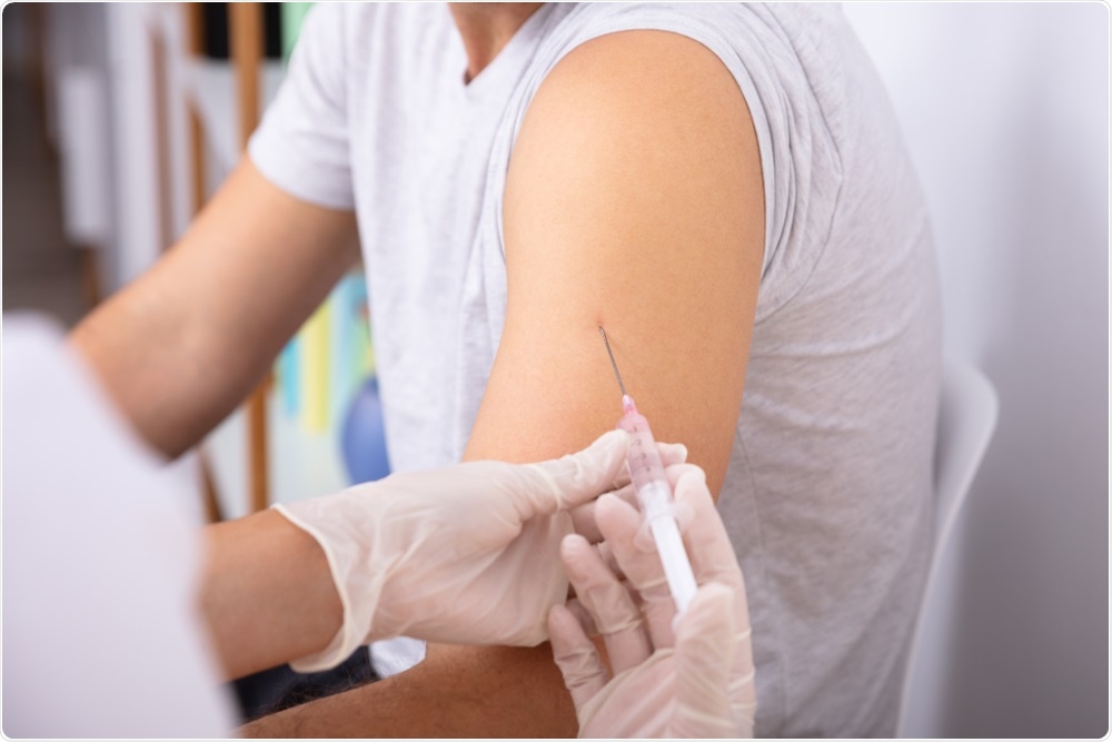 Person being vaccinated