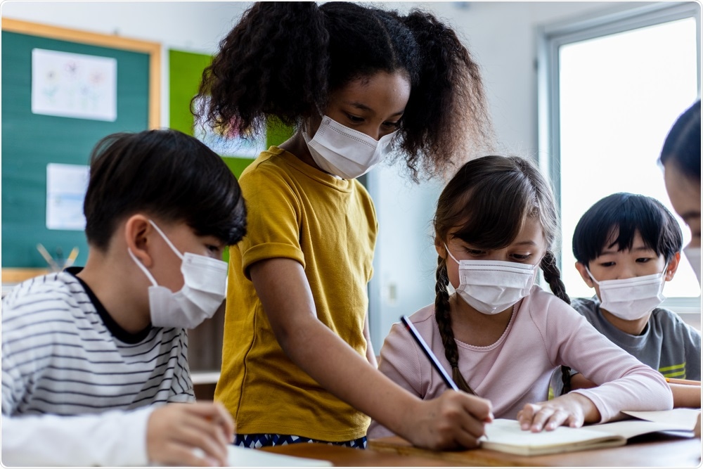 Children wearing face masks Children wearing face masks