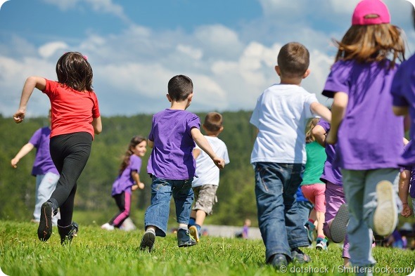Children running outdoors