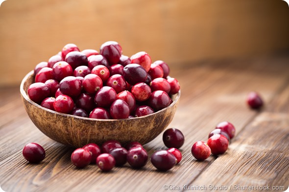 Cranberries wooden bowl