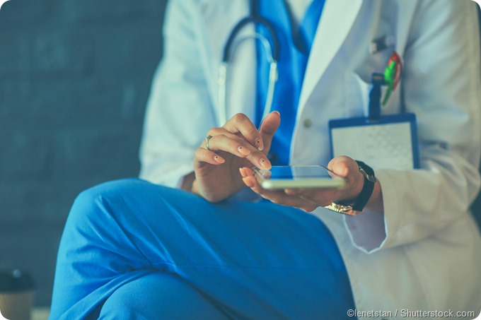 Doctor on smartphone