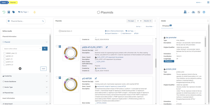 BioTech360 enables users to import, manage, and annotate plasmid sequences while ensuring data integrity. Data can also be synchronized with your LIMS system