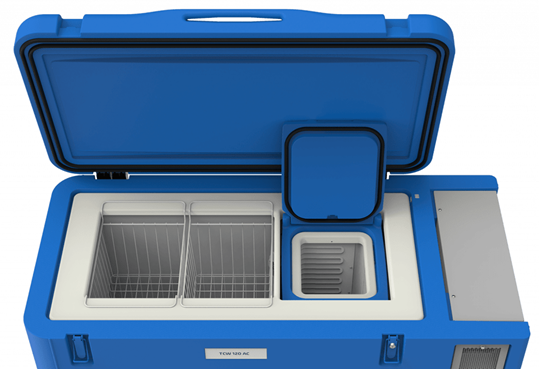 TCW120AC vaccine refrigerator and ice-pack freezer for secure storage