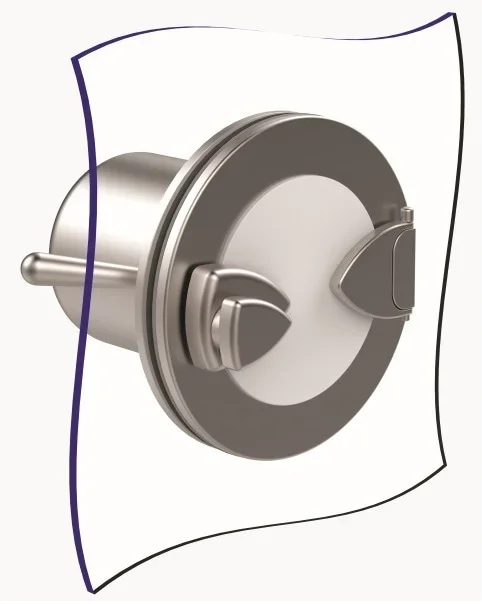 The Alpha port is mounted onto an isolator or restricted access barrier system (RABS) wall and a Beta assembly must be securely mounted before the port door can be opened.